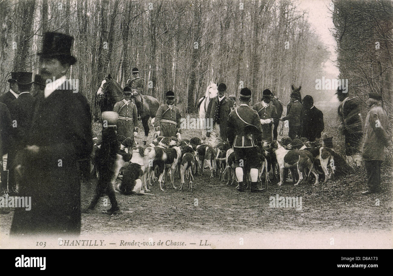 RENCONTRE POUR LA CHASSE EN FRANÇAIS Banque D'Images