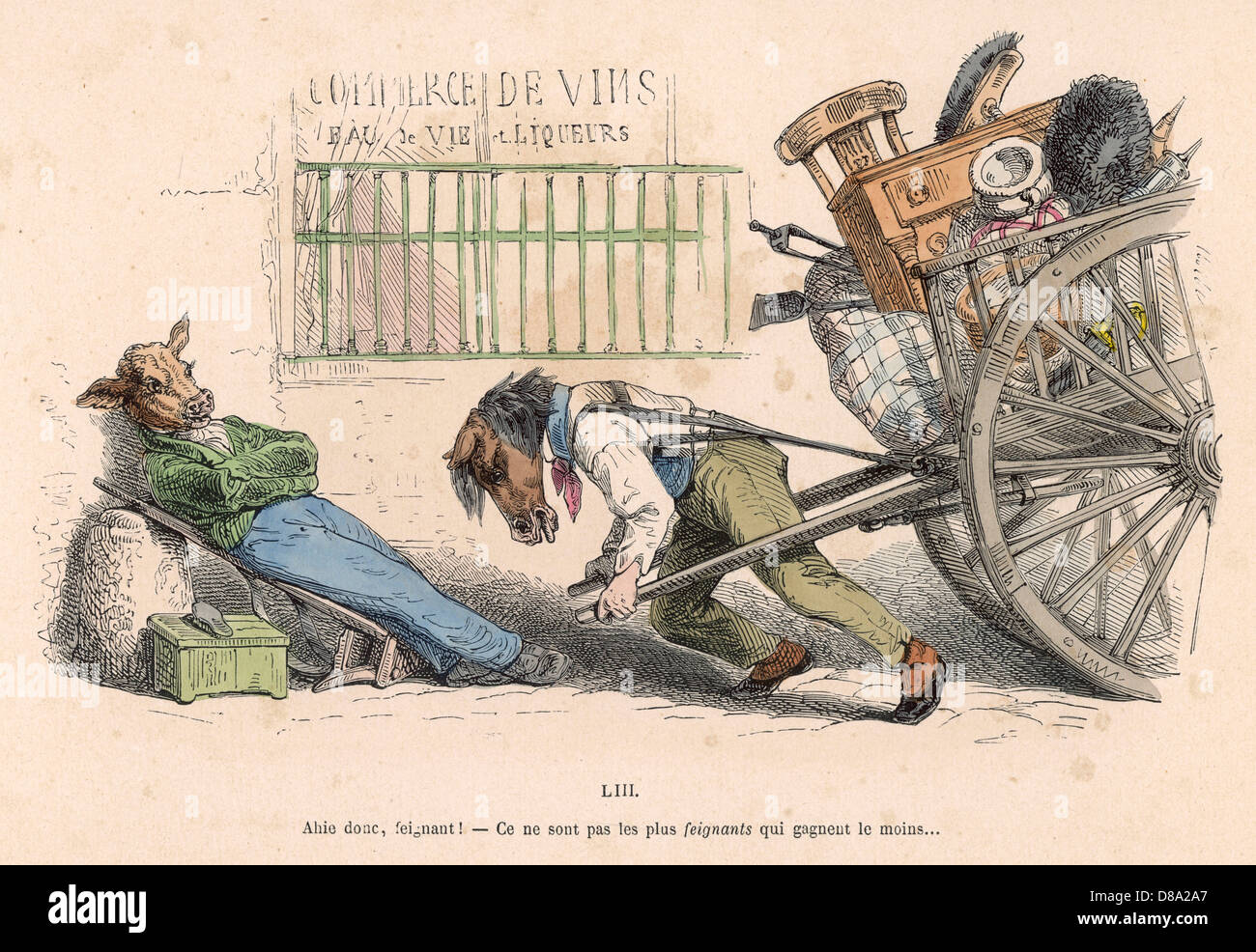 MAISON DE DÉMÉNAGEMENT À CHEVAL Banque D'Images