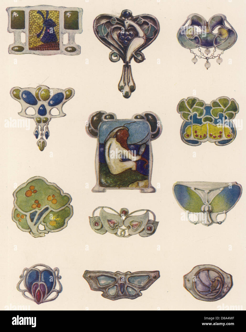 Broches Art Nouveau Banque D'Images