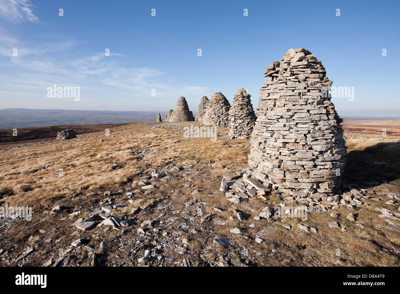 Nine Standards Rigg on Hartley Fell, Cumbria, Royaume-Uni Banque D'Images