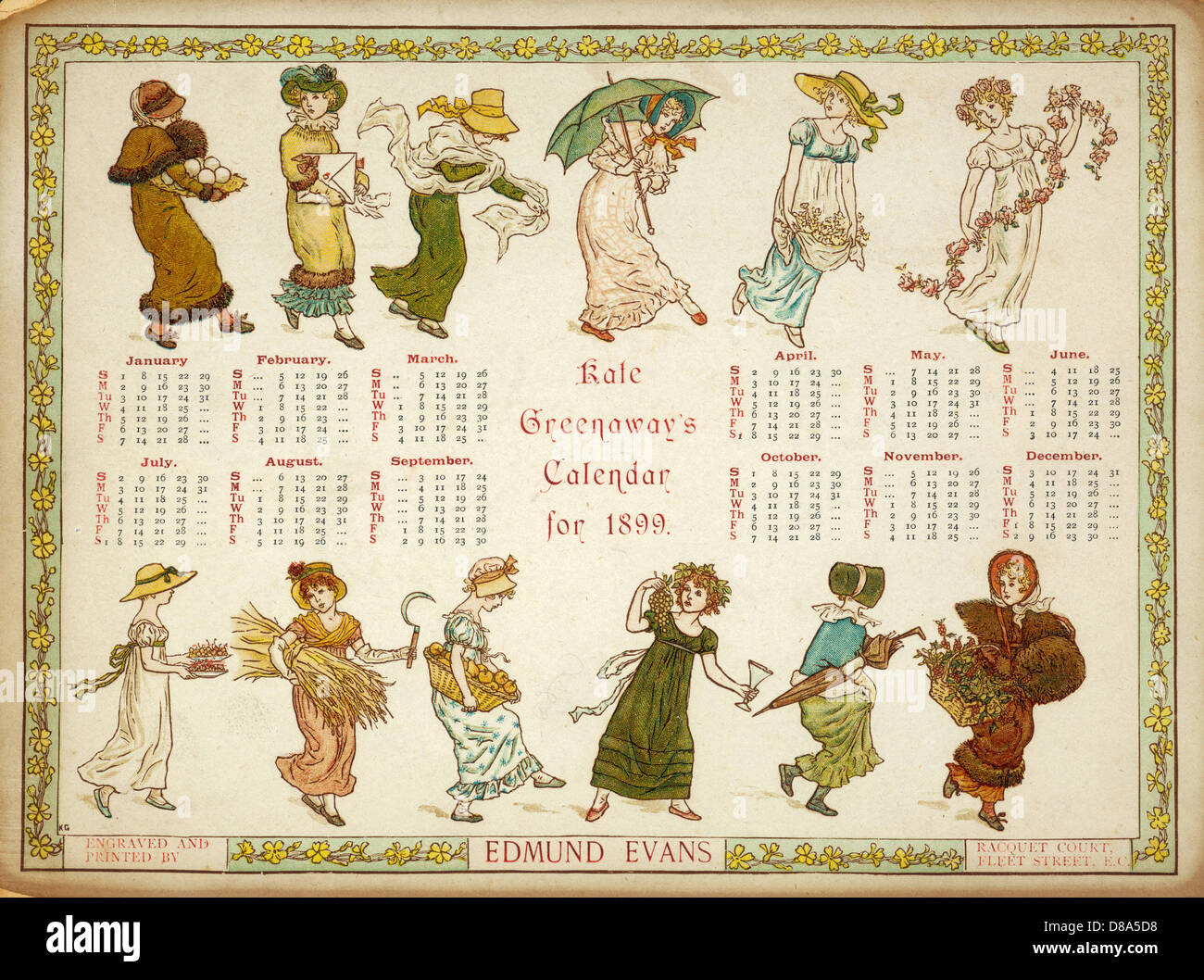 CALENDRIER GREENAWAY 1899 Banque D'Images