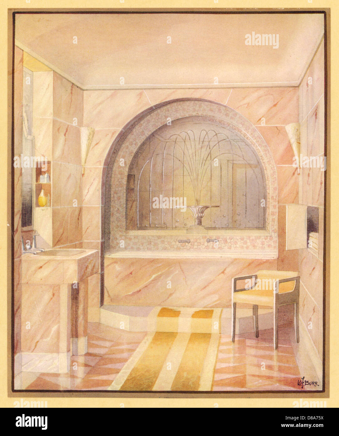 SALLE DE BAINS DES ANNÉES VINGT Banque D'Images