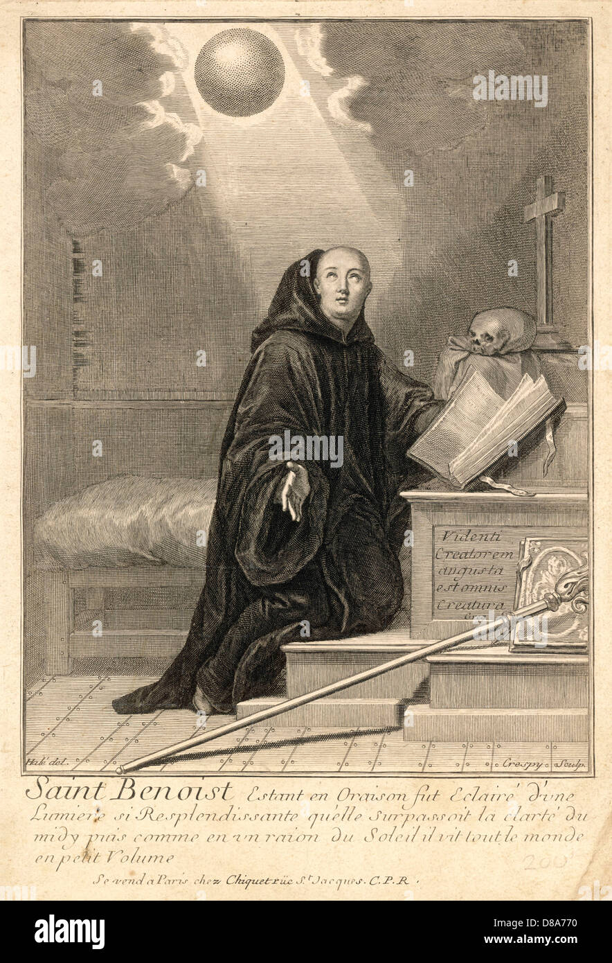 Saint Benoît de Nursia a une vision Banque D'Images