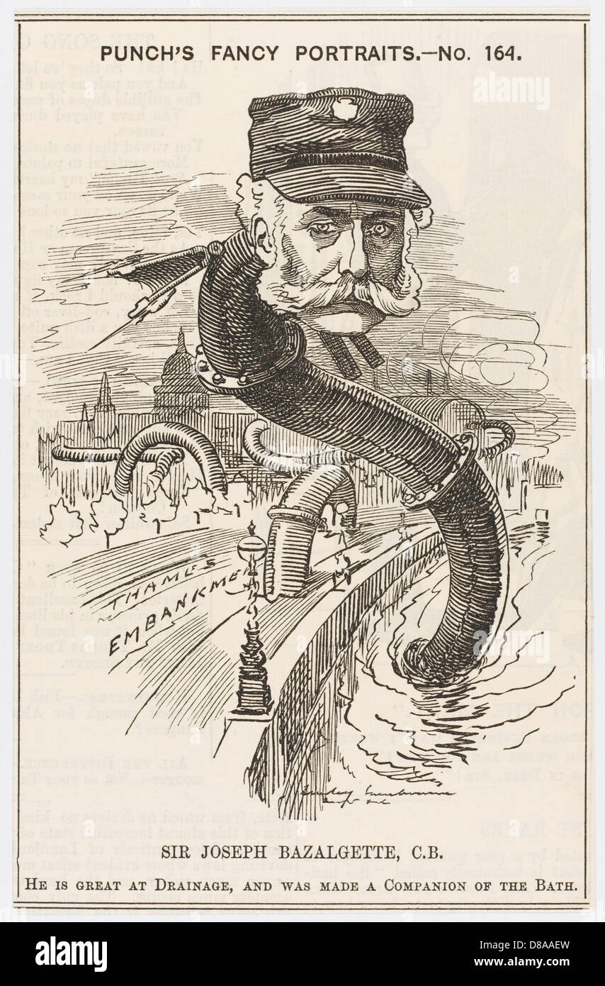 Portrait de dessin animé, Sir Joseph Bazalgette Banque D'Images