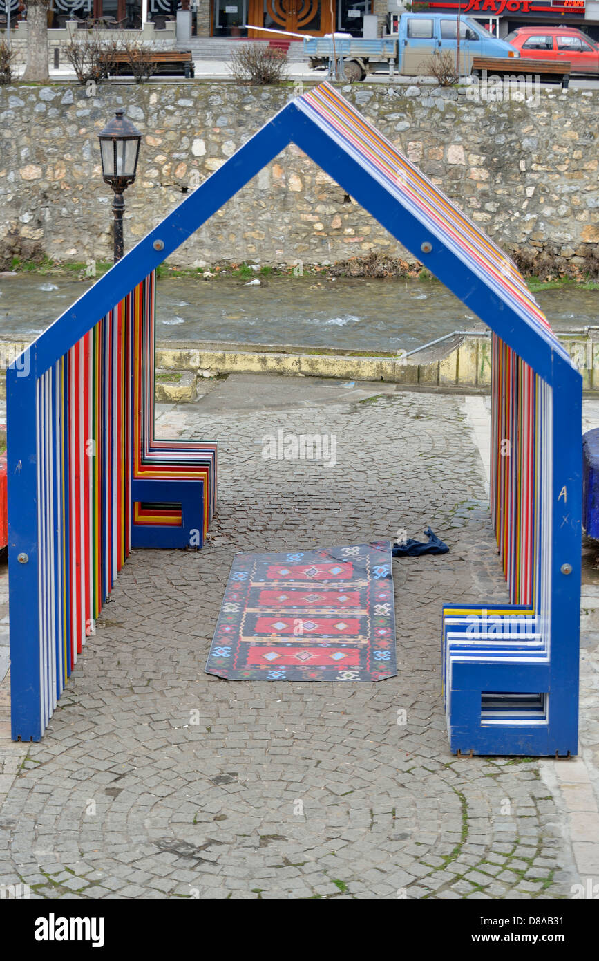 La prière en bois tente, Prizren, Kosovo Banque D'Images