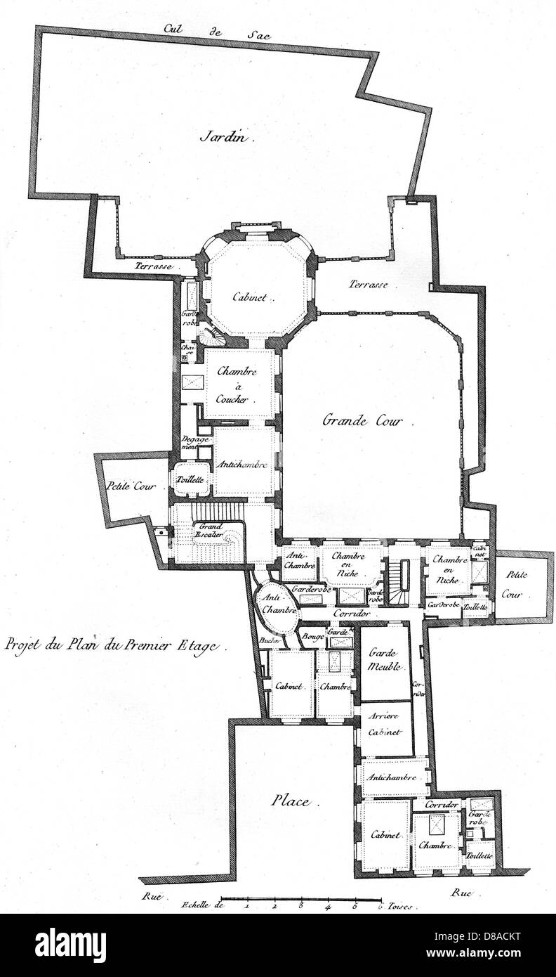 PLAN D'UNE MAISON DE MARQUIS Banque D'Images