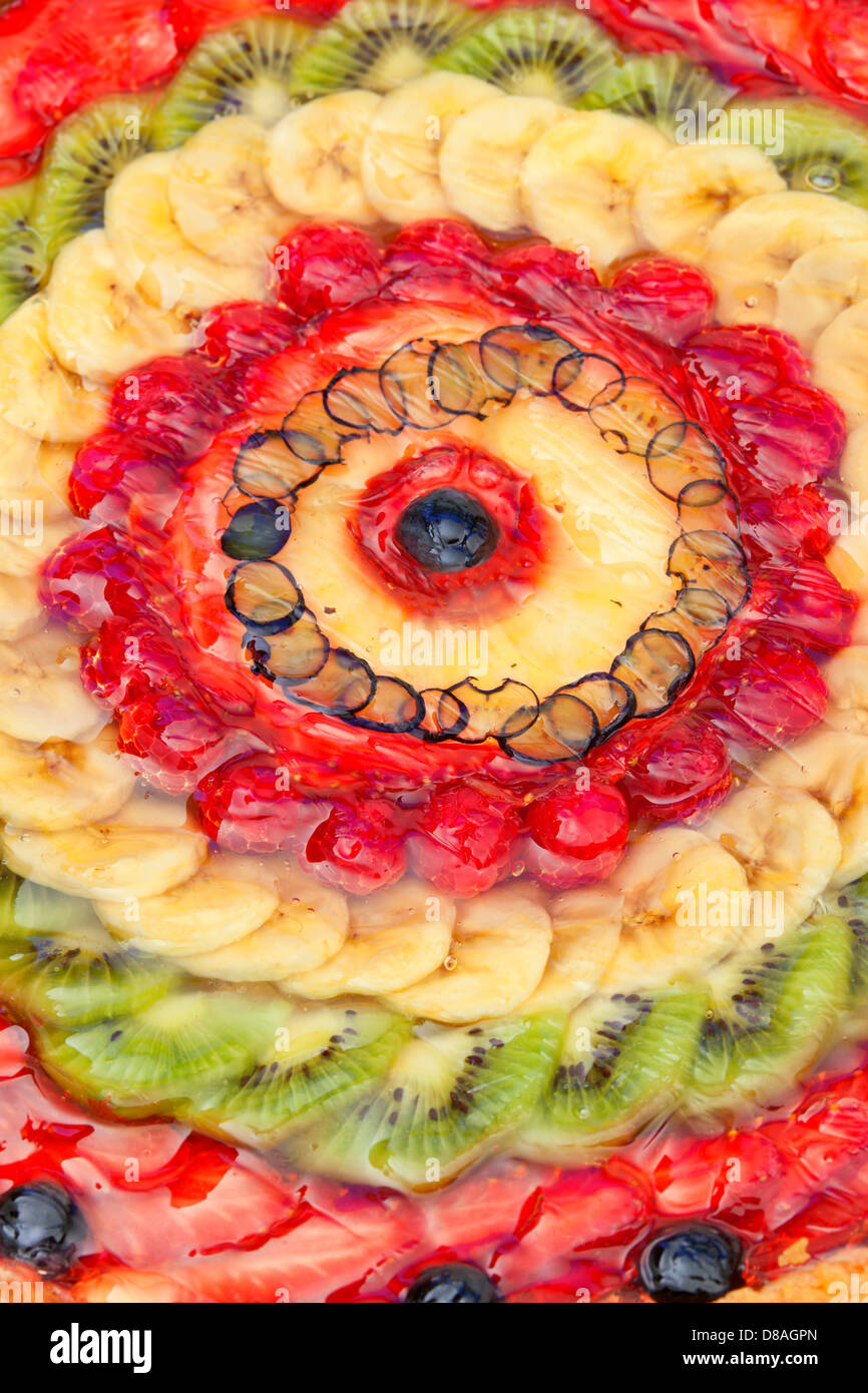 Gâteau aux fruits frais Close up Banque D'Images