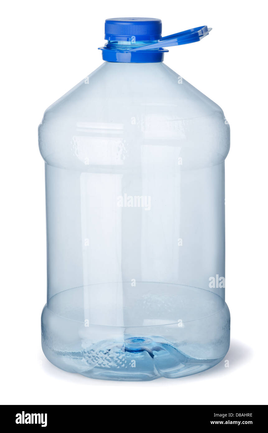 Bouteille plastique vide gallon isolated on white Banque D'Images