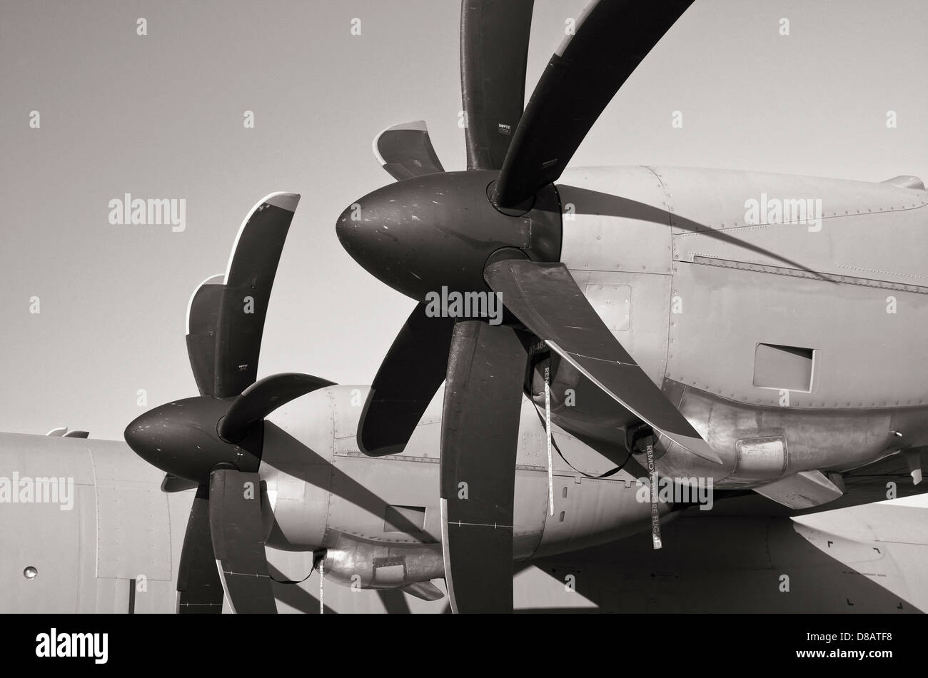Nouveau Lockheed C-130 de l'hélice, en noir et blanc Banque D'Images