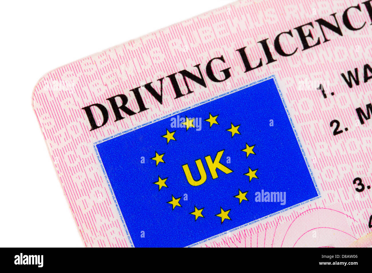 Un permis de conduire au Royaume-Uni Banque D'Images