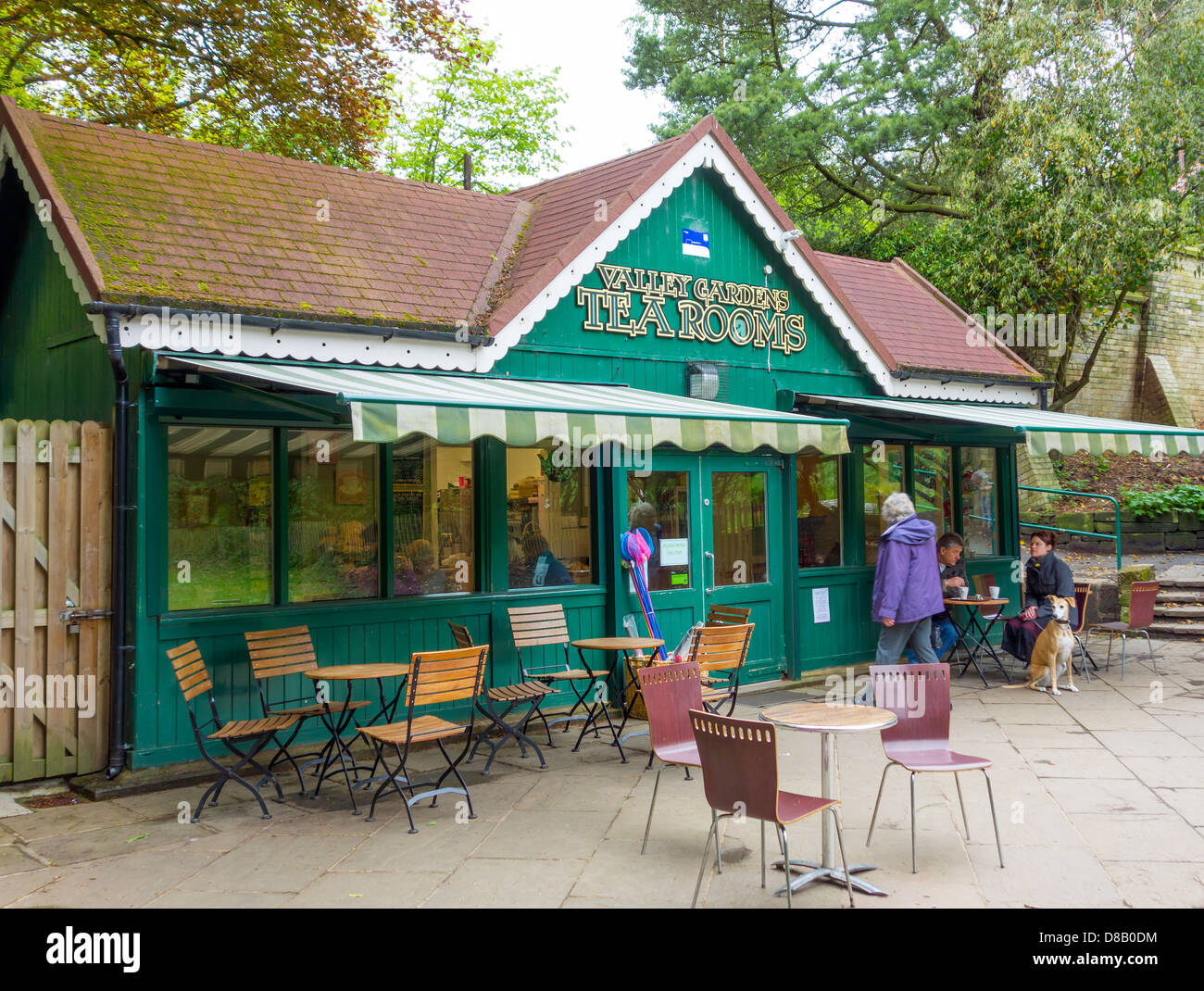 Valley Gardens café salon de thé dans le parc à Saltburn by the Sea Banque D'Images