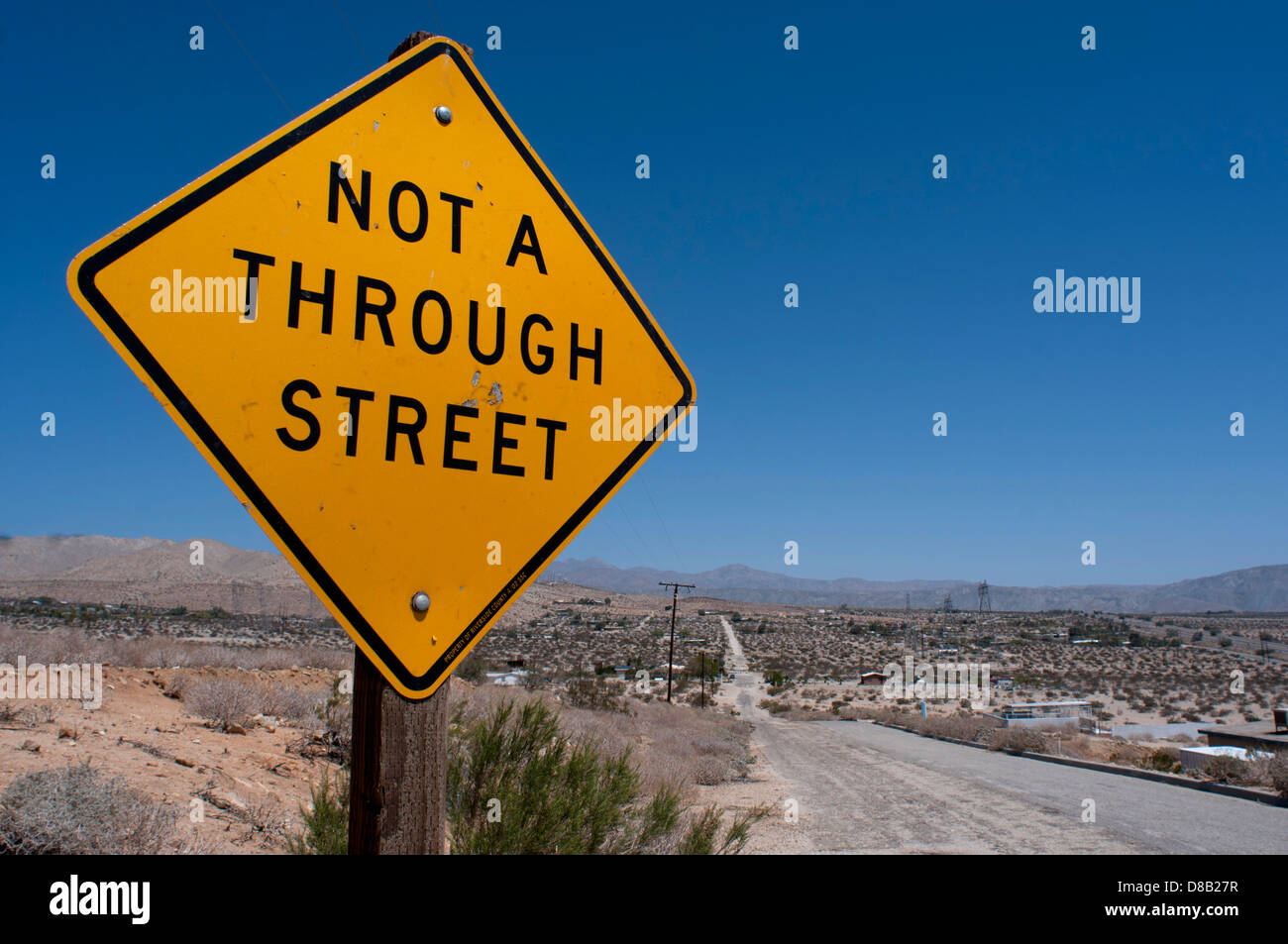 La signalisation de la circulation dans la vallée de Coachella, en Californie, USA Banque D'Images