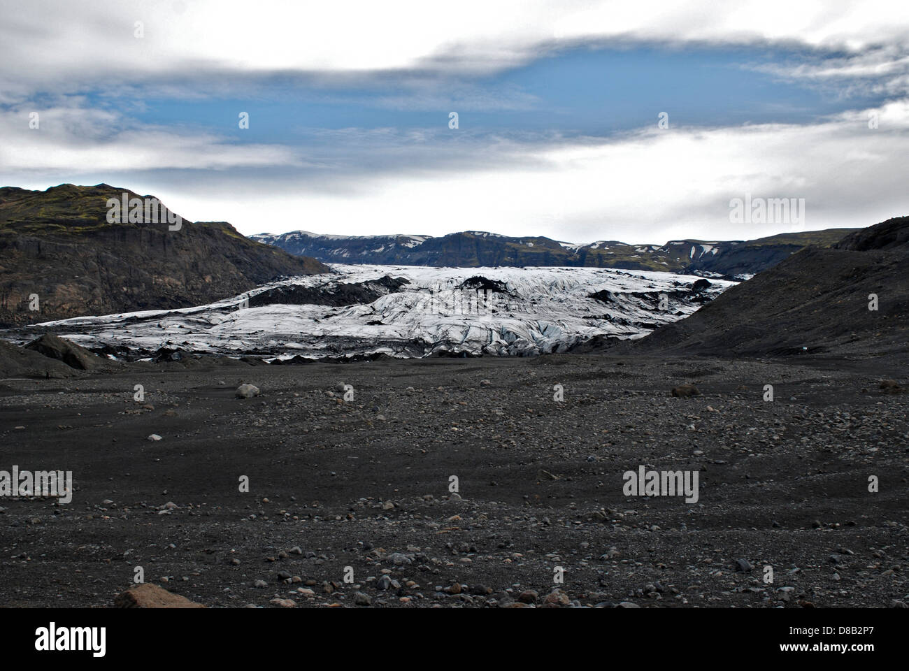 Le glacier Solheimajokull, Islande, régions polaires Banque D'Images