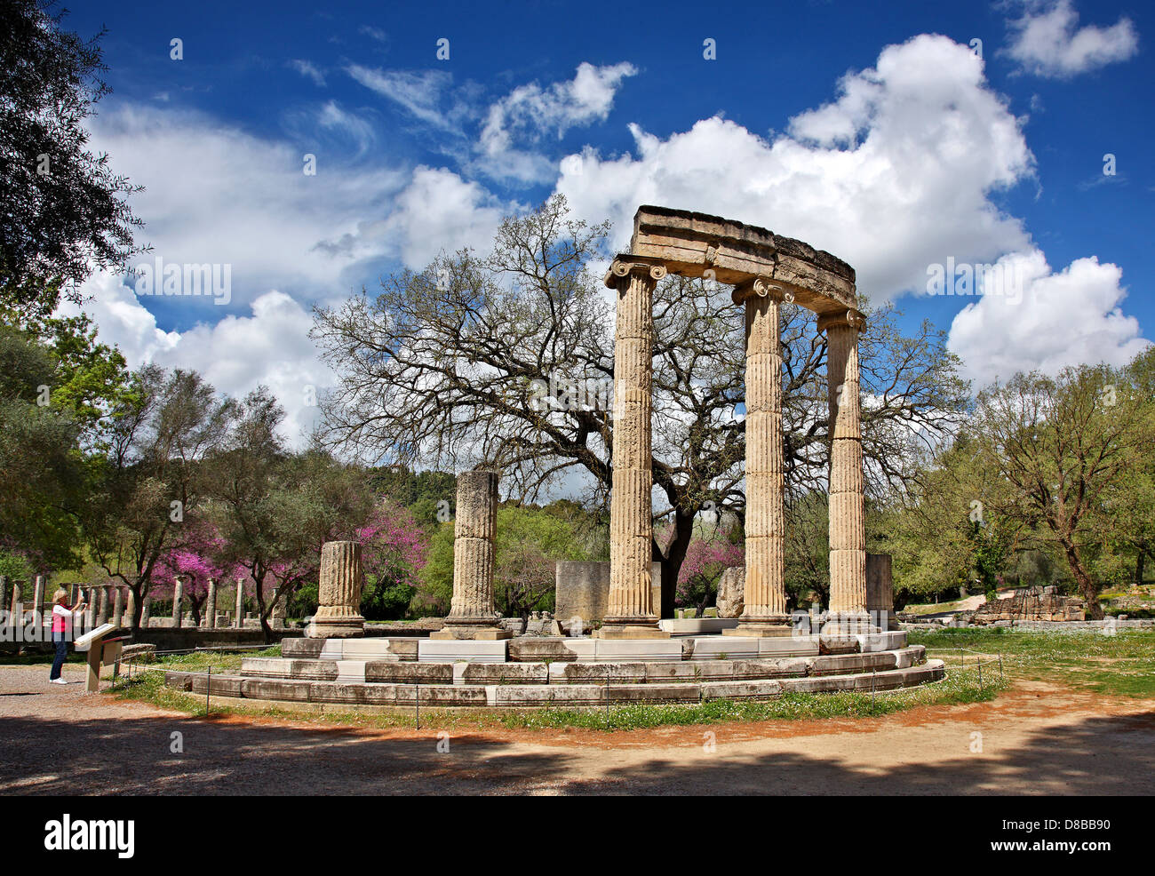 Le Philippeion dans l'Altis de l'ancienne Olympie, berceau des Jeux Olympiques, Ilia ('Elis'), Péloponnèse, Grèce. Banque D'Images