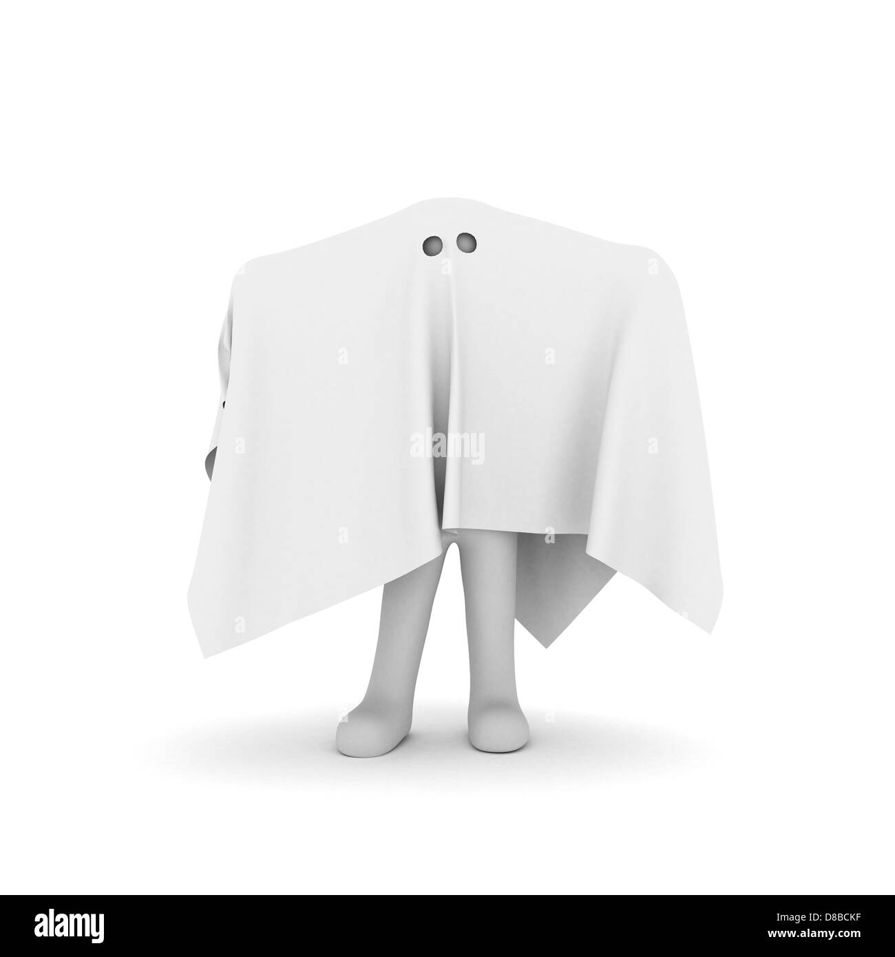 Une personne vêtue d'un costume de fantôme. Banque D'Images