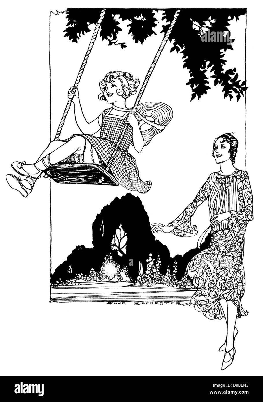 BALANÇOIRE FILLE Banque D'Images