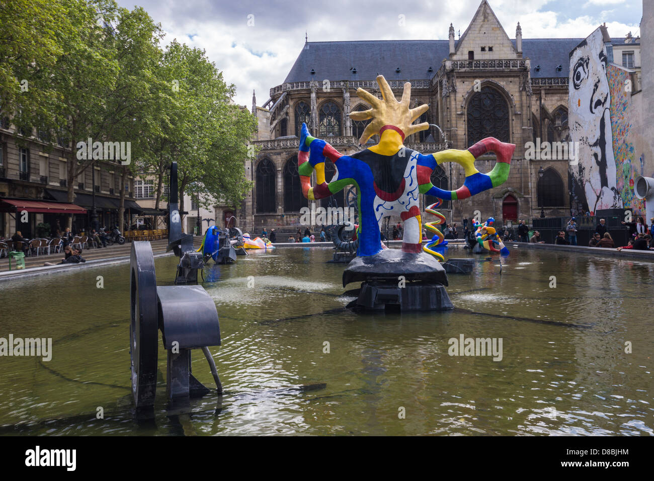 Paris, France. La fontaine Stravinsky près du centre Pompidou Banque D'Images
