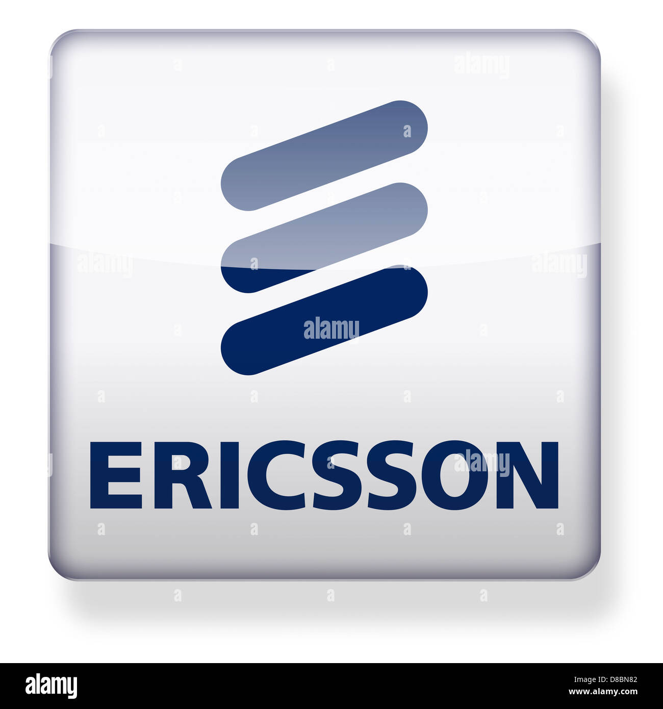 Logo Ericsson comme une icône de l'application. Chemin de détourage inclus. Banque D'Images