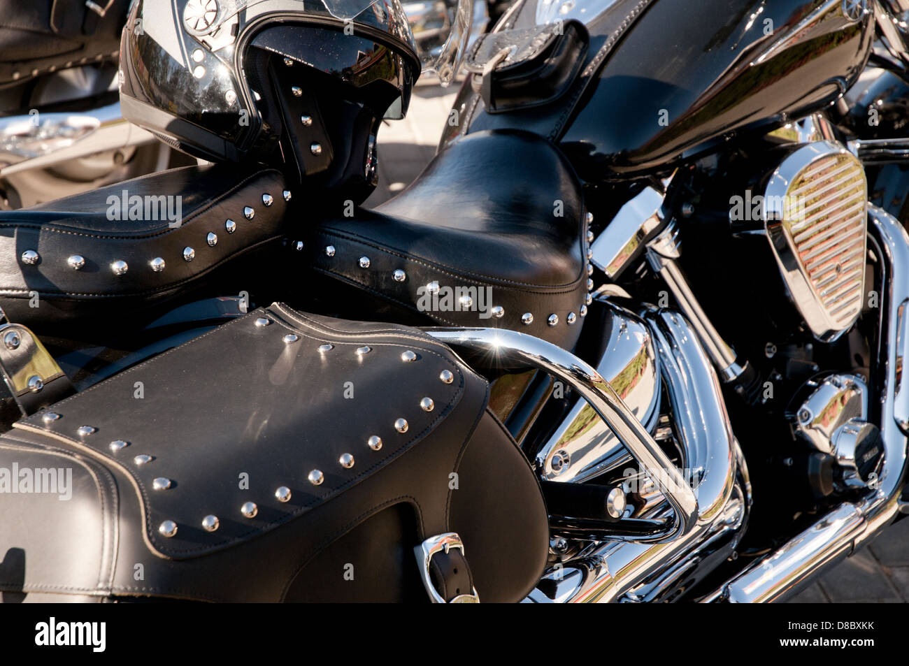 Harley Davidson motor détail du siège Banque D'Images