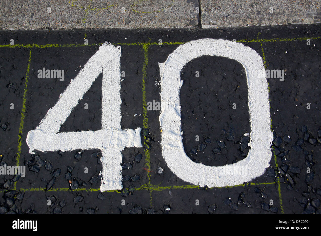 Nombre blanc 40 Banque D'Images