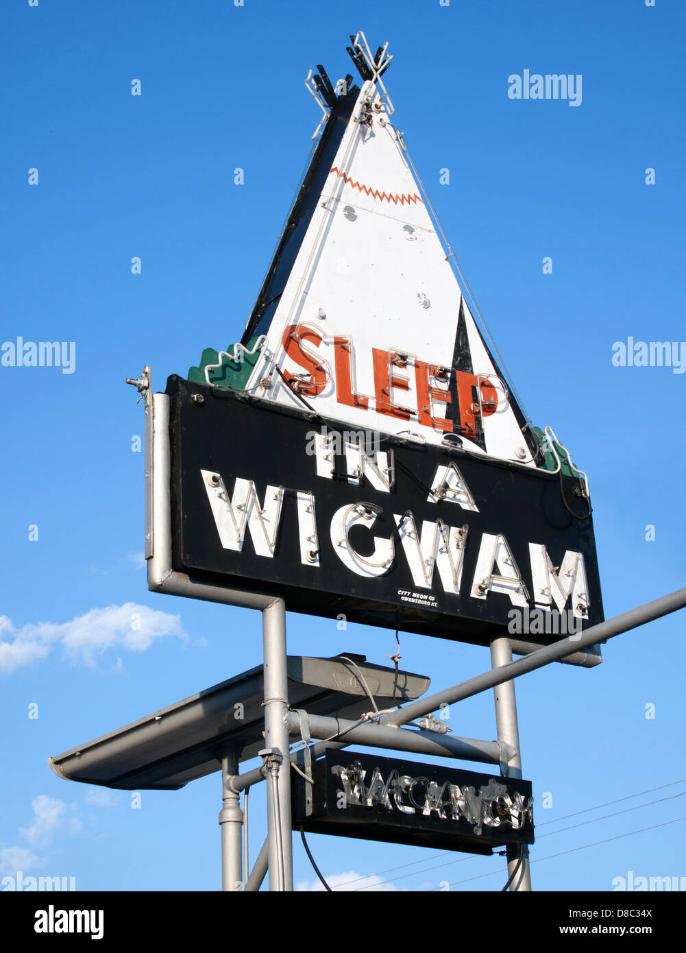 Wigwam Motel sign in Kentucky Cave City Banque D'Images