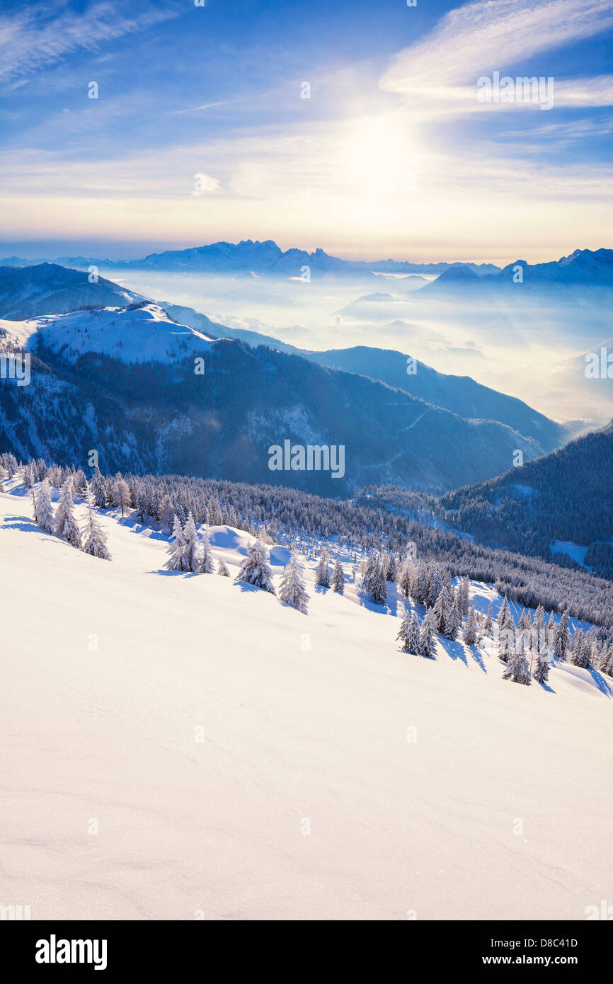 Voir ci-dessus le Lammertal à la montagne Dachstein, Autriche Banque D'Images