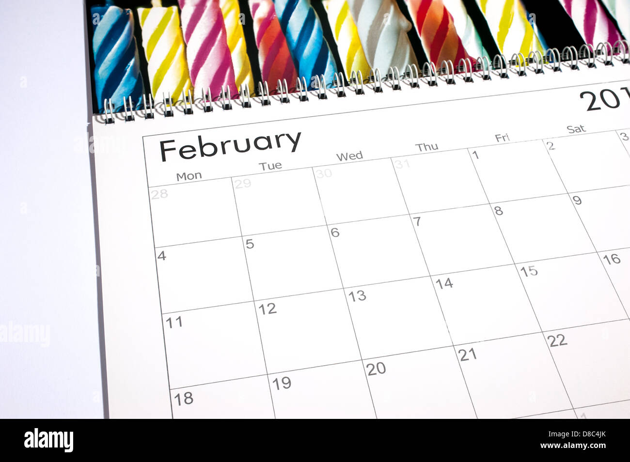 Calendrier vide page - Février 2013 Banque D'Images