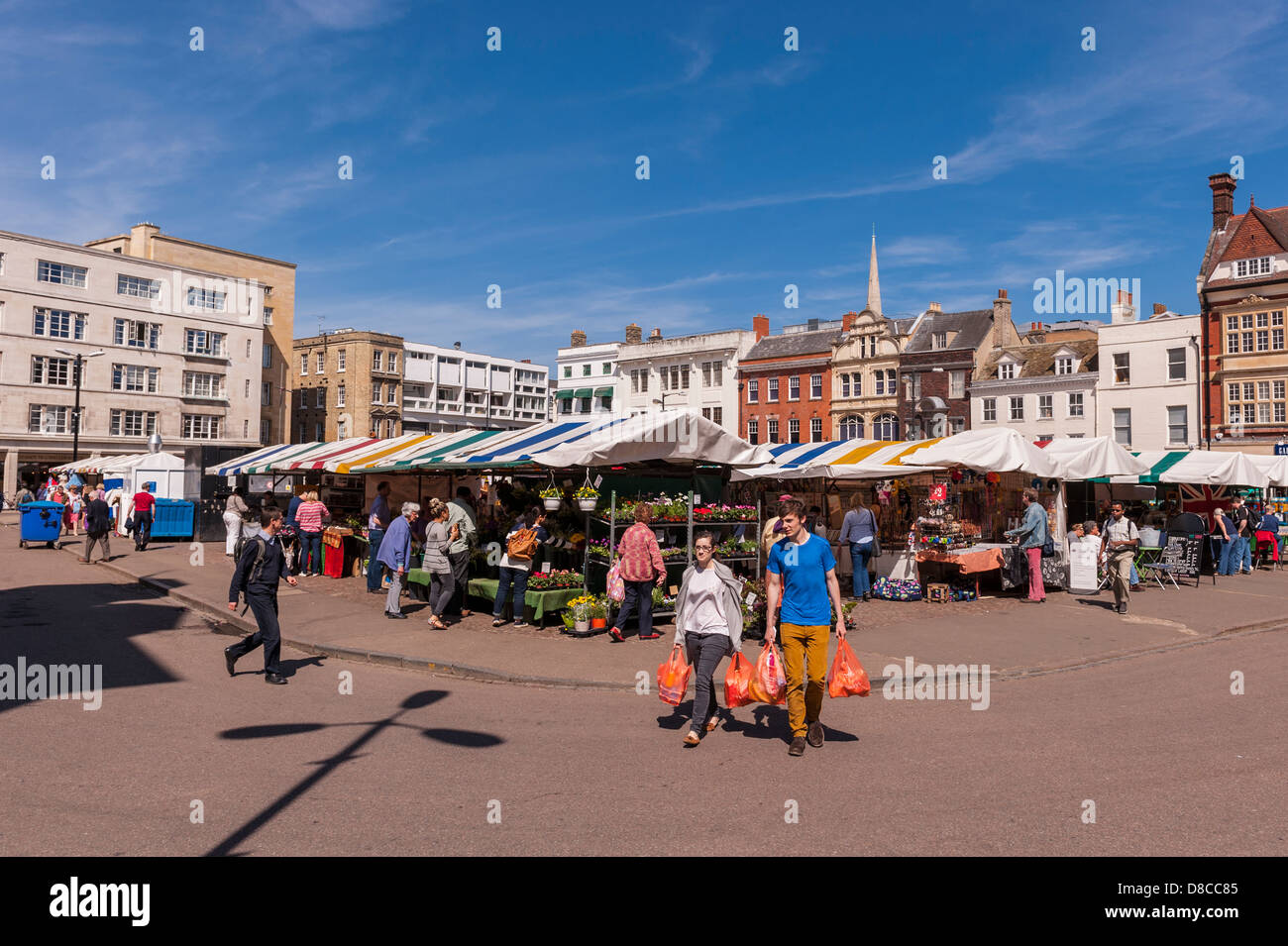 Le marché à Cambridge, Angleterre, Grande-Bretagne, Royaume-Uni Banque D'Images