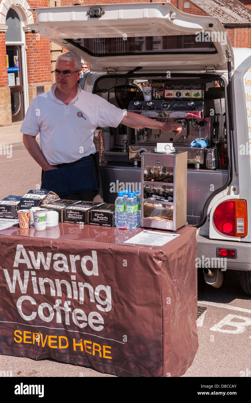 Un café primé mobile Shop au Royaume-Uni Banque D'Images