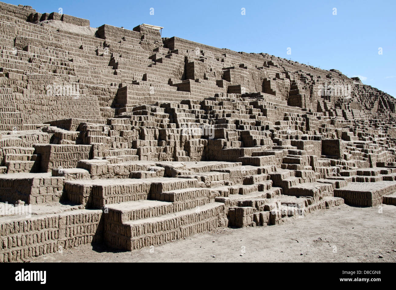 Huaca Pucllana. La culture Lima 200 AD et 700 AD. Quartier Miraflores. La ville de Lima. Pérou.site archéologique. Banque D'Images