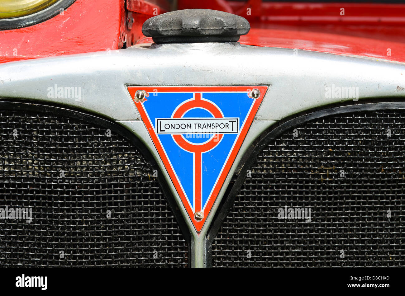 Close-up d'un vieux bus de Londres. Banque D'Images