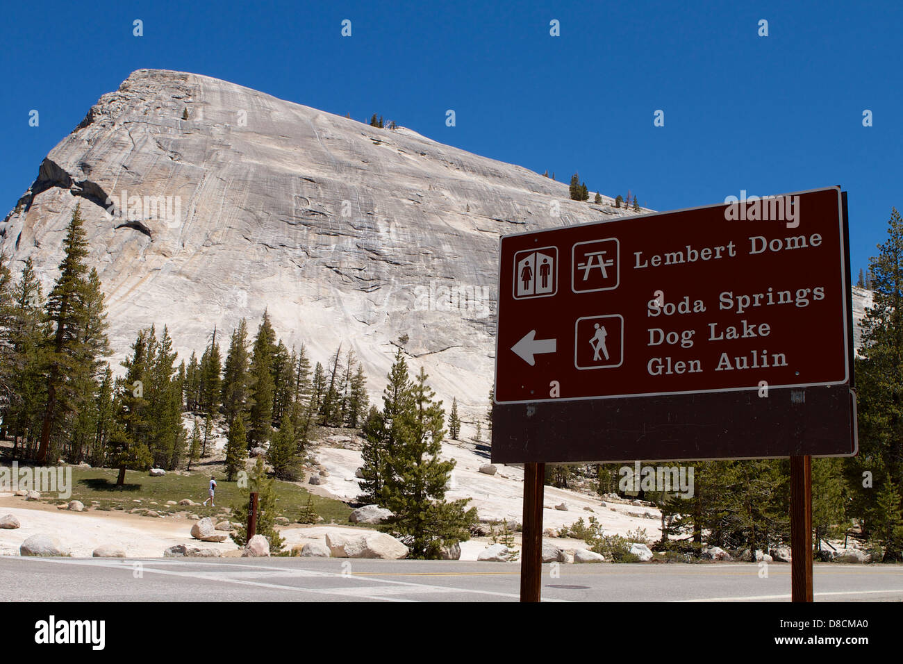 Lembert (orthographe correcte) dome à Tuolumne Meadows Yosemite National Park California Banque D'Images