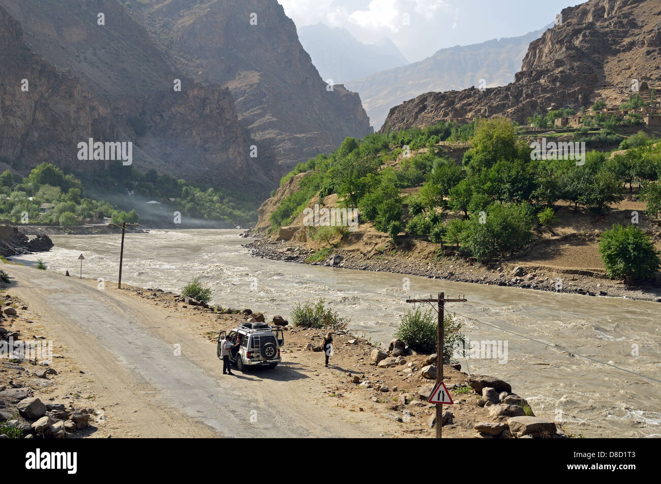 Route entre Douchanbé et Khorog au Tadjikistan Banque D'Images