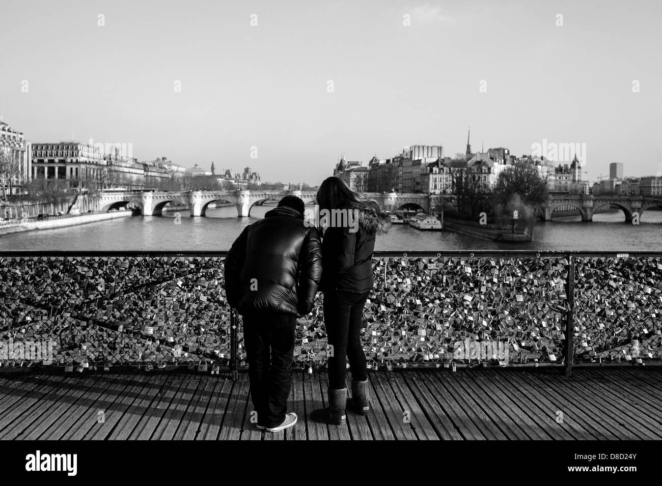 Sur le Pont des arts amateurs Banque D'Images