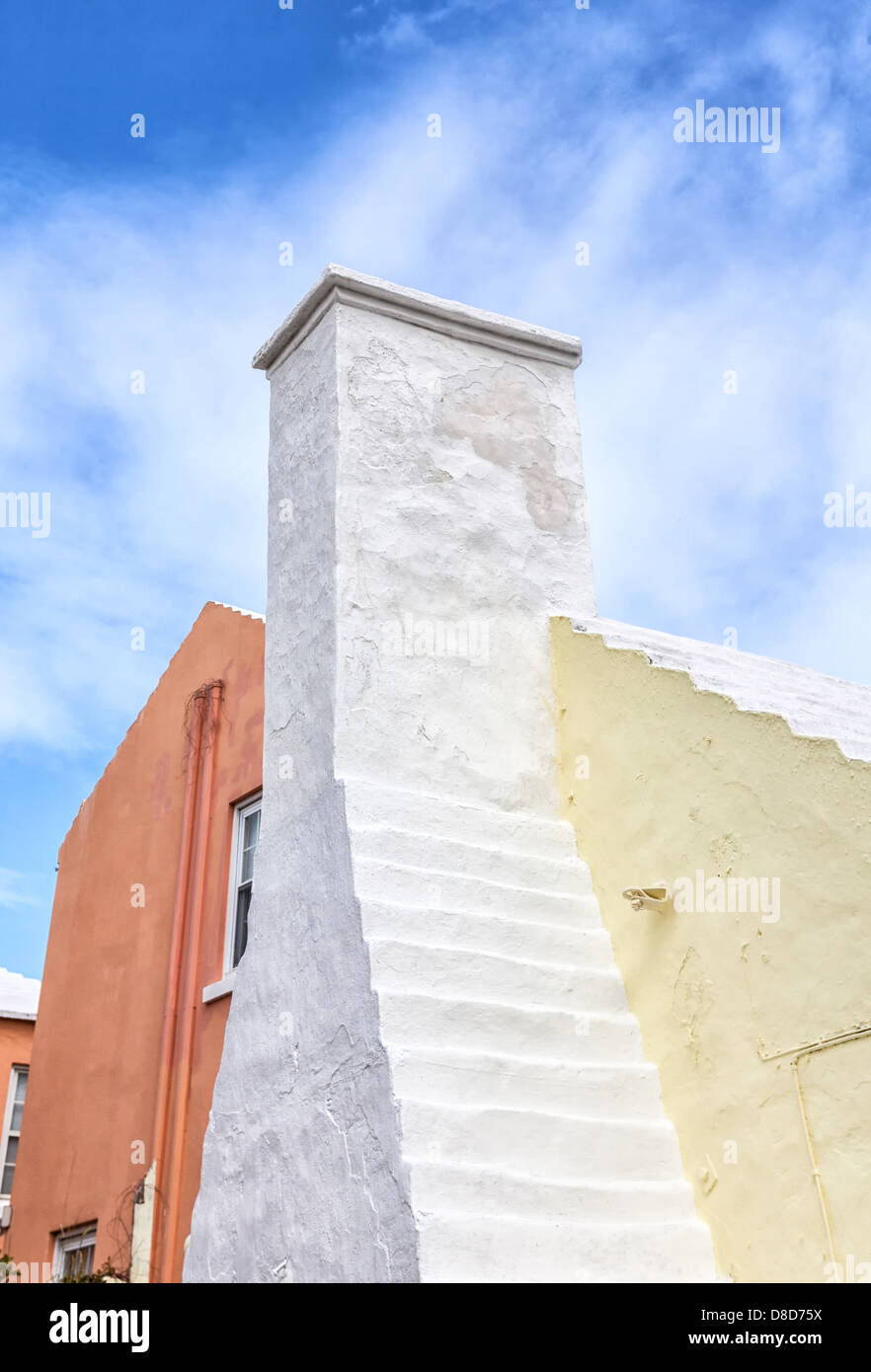 L'architecture unique trouvé dans les maisons aux Bermudes. Banque D'Images