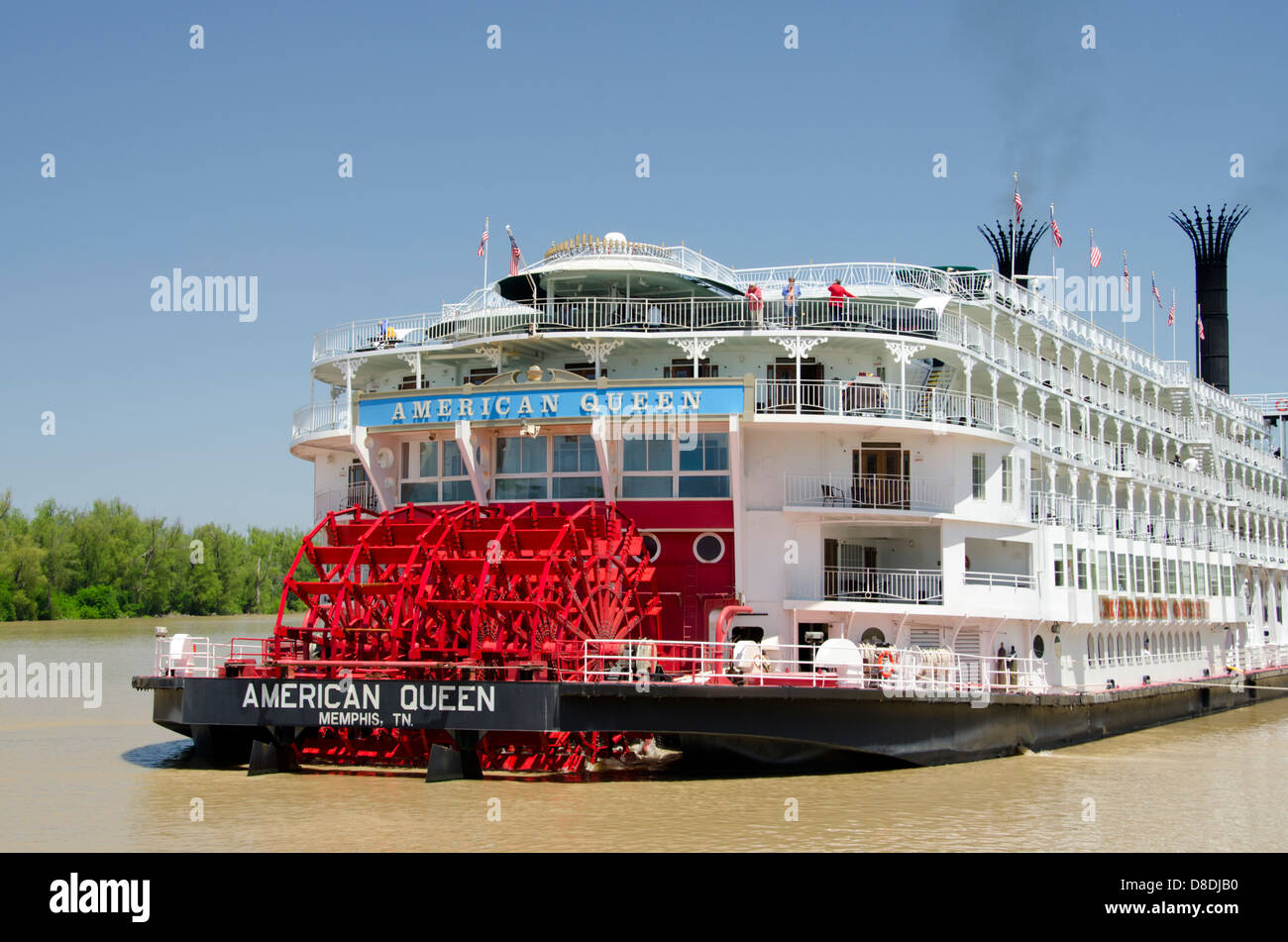 Vicksburg, Mississippi. American Queen cruise paddlewheel boat sur la rivière Yazoo au large de la rivière Mississippi. Banque D'Images