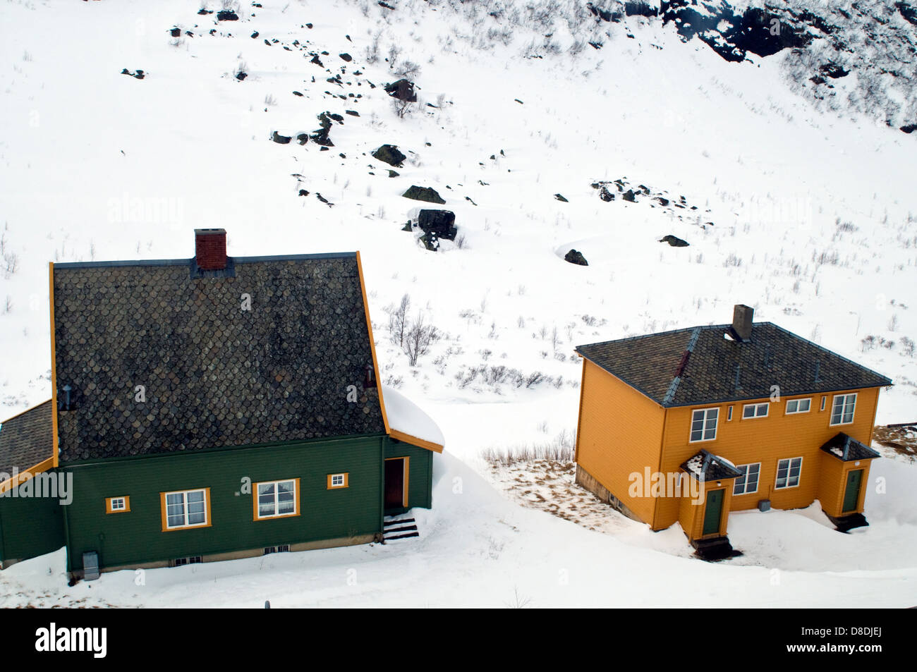 Village de neige lié en Norvège Banque D'Images