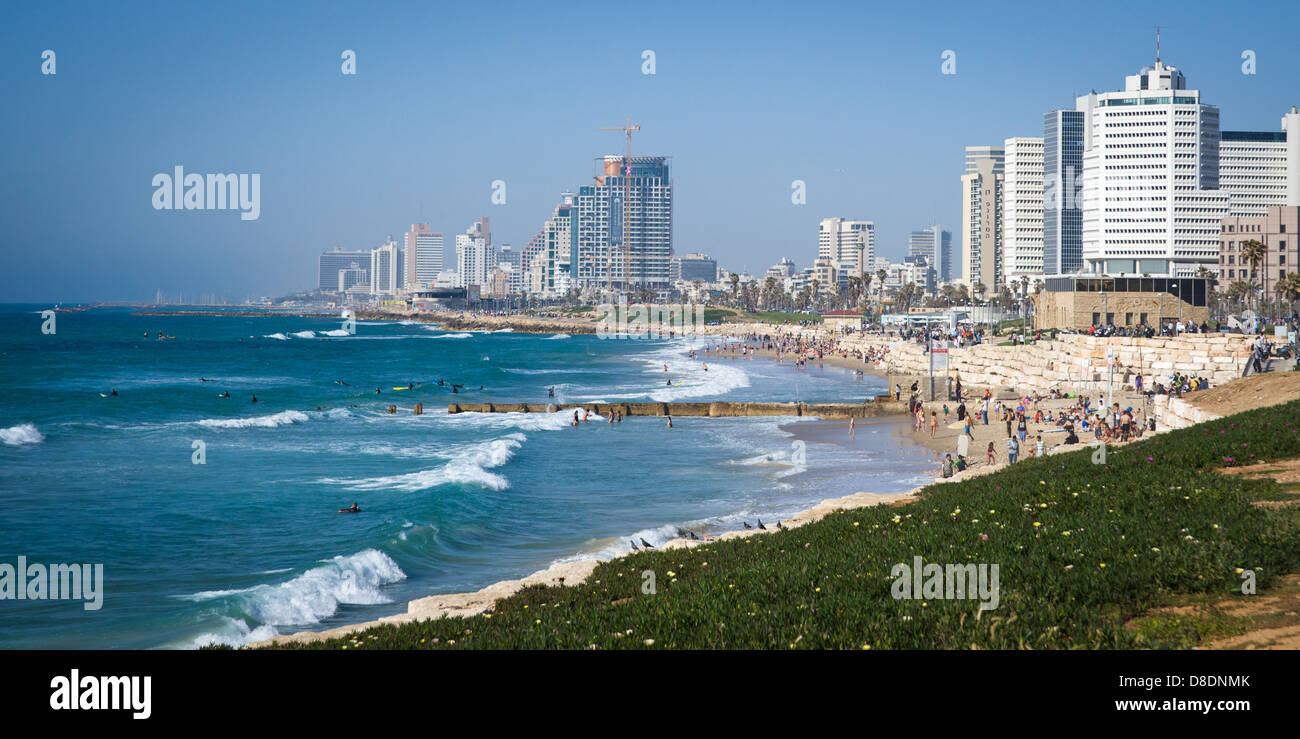Plage de Tel-Aviv Banque D'Images