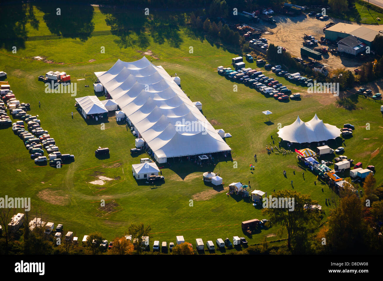 Vue aérienne de l'événement des dizaines, Stowe, Vermont, Etats-Unis Banque D'Images