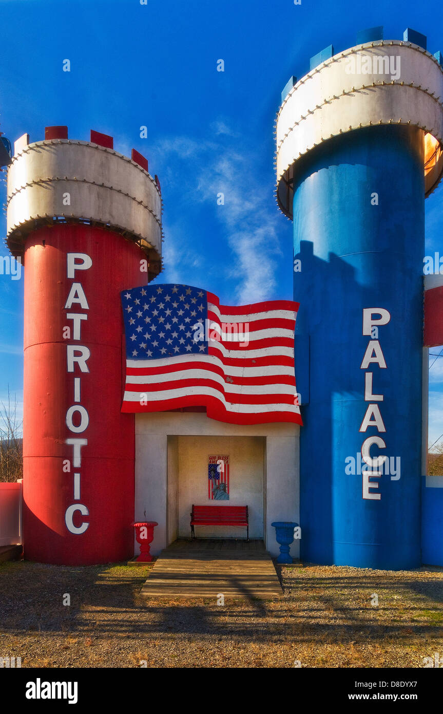 Palais patriotique,un château,American folk art Jellico Florida Banque D'Images