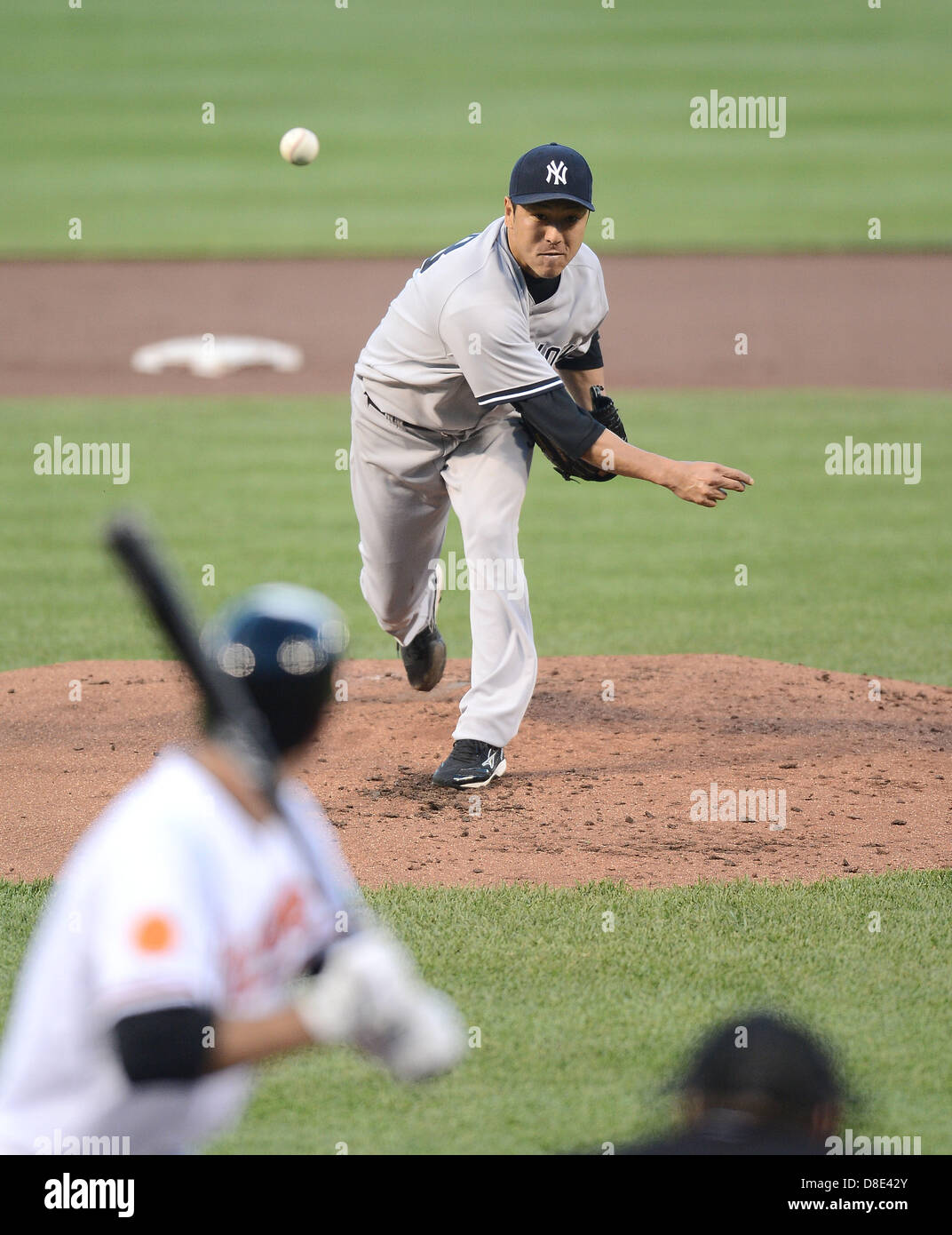 Hiroki Kuroda (Yankee), le 22 mai 2013 - MLB : Hiroki Kuroda des New York Yankees emplacements pendant la partie de baseball contre les Orioles de Baltimore à l'Oriole Park at Camden Yards de Baltimore, Maryland, United States. (Photo de bla) Banque D'Images