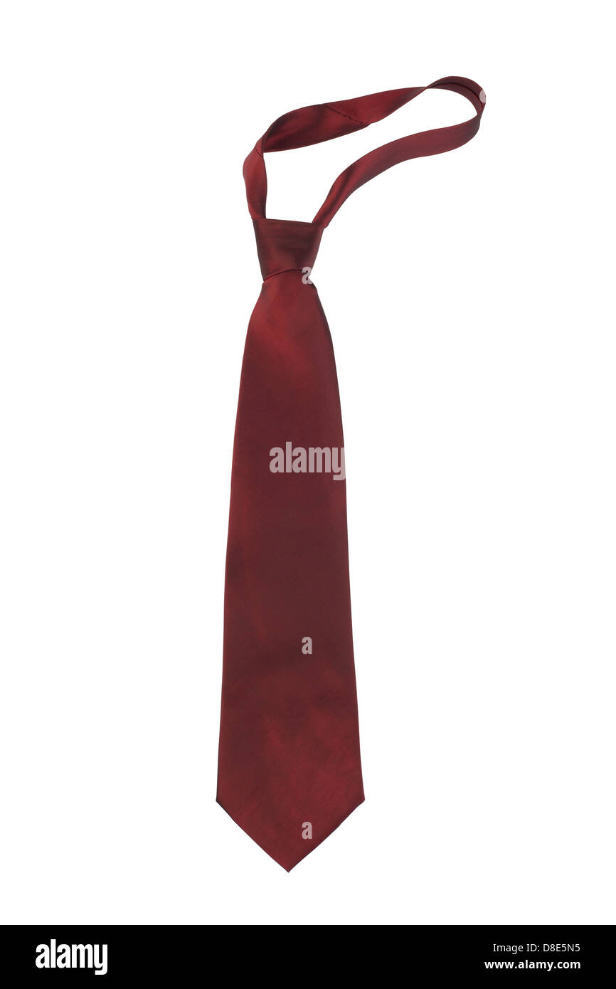 Cravate rouge isolé sur fond blanc Banque D'Images