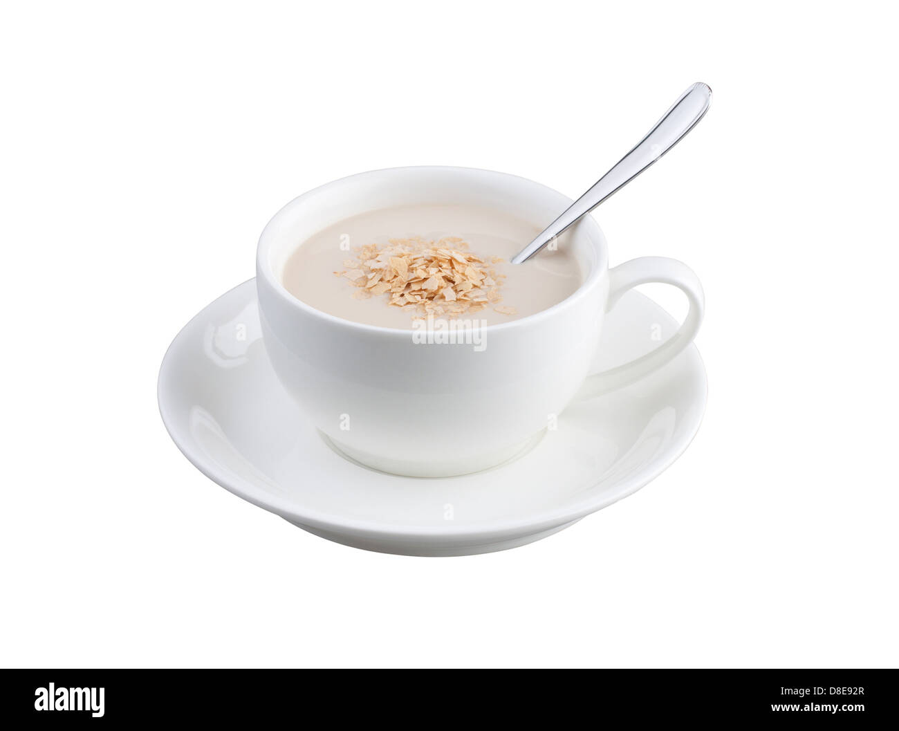 Une tasse de lait avec la céréale de la bonne nourriture pour le petit déjeuner Banque D'Images