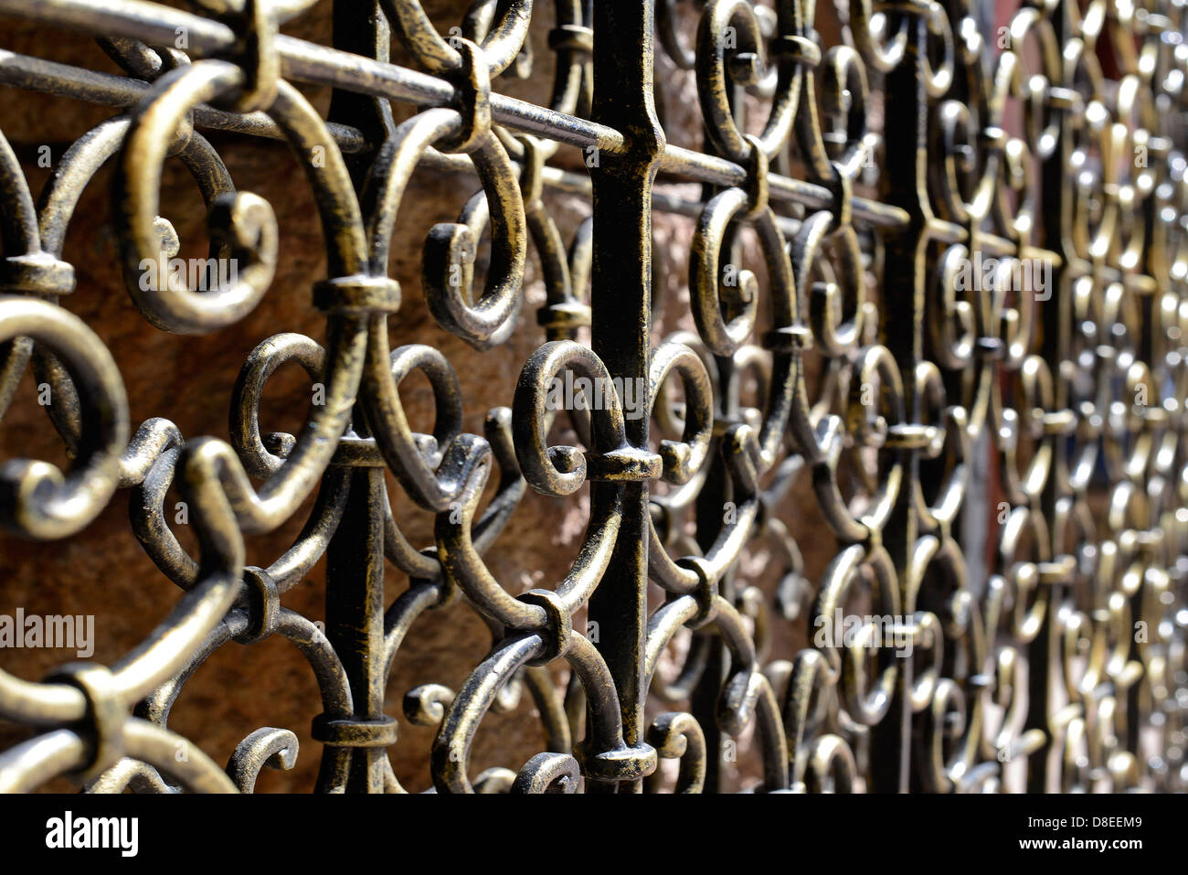 Porte en fer forgé Banque D'Images