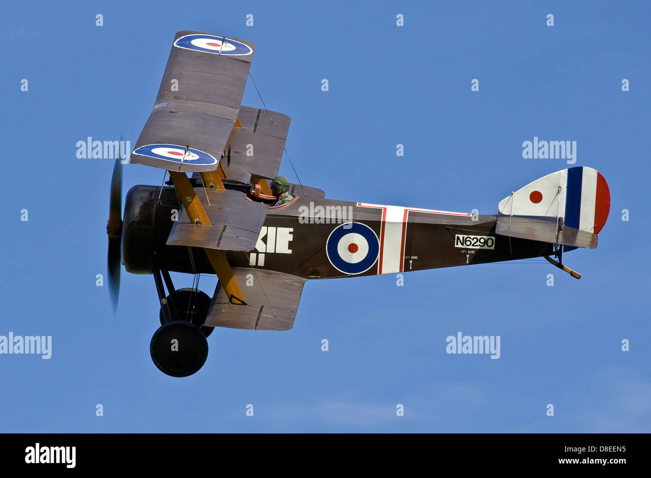 Soopwith Triplane G-BOCK N6290 première Guerre mondiale réplique d'avion Flycast à Old Warden Shuttleworth Airshow Banque D'Images