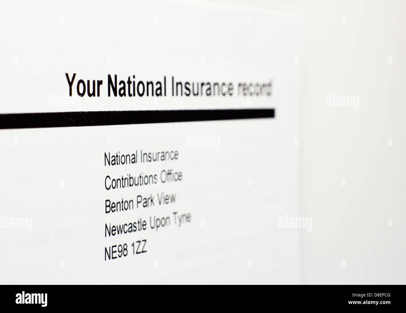 Pension d'État Paperwork Banque D'Images