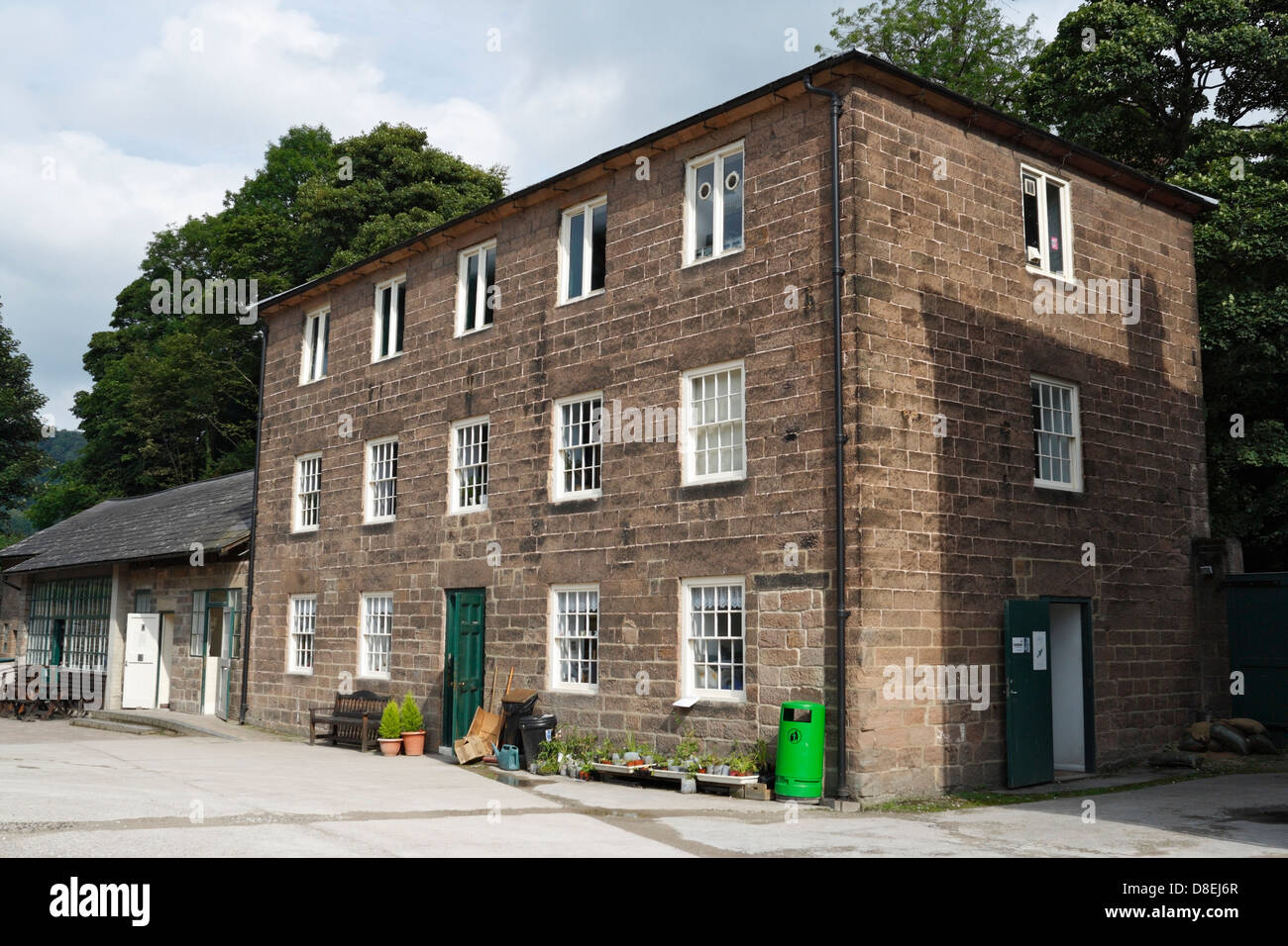 Bâtiments Old Mill à Cromford Mill dans le Derbyshire Angleterre Royaume-Uni, un site historique du patrimoine mondial classé grade I bâtiment Banque D'Images