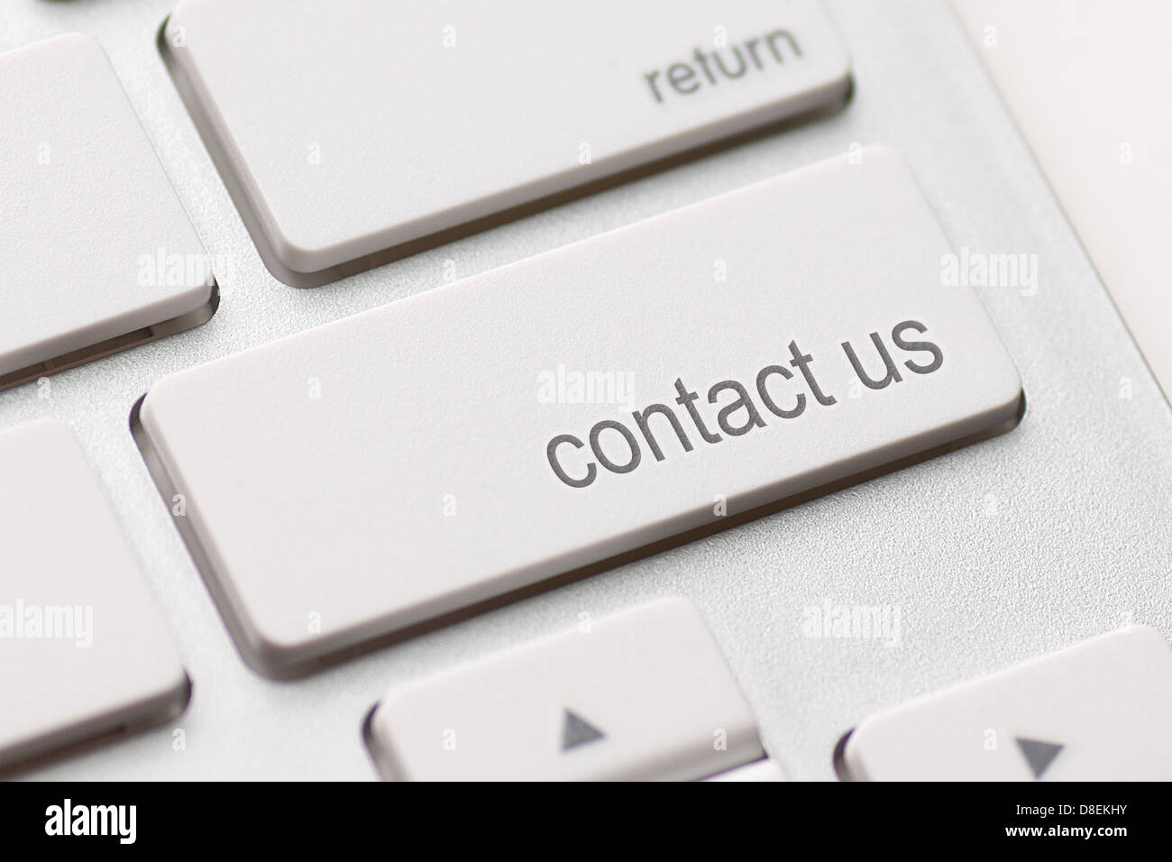 Avec clavier blanc nous contacter principaux Banque D'Images