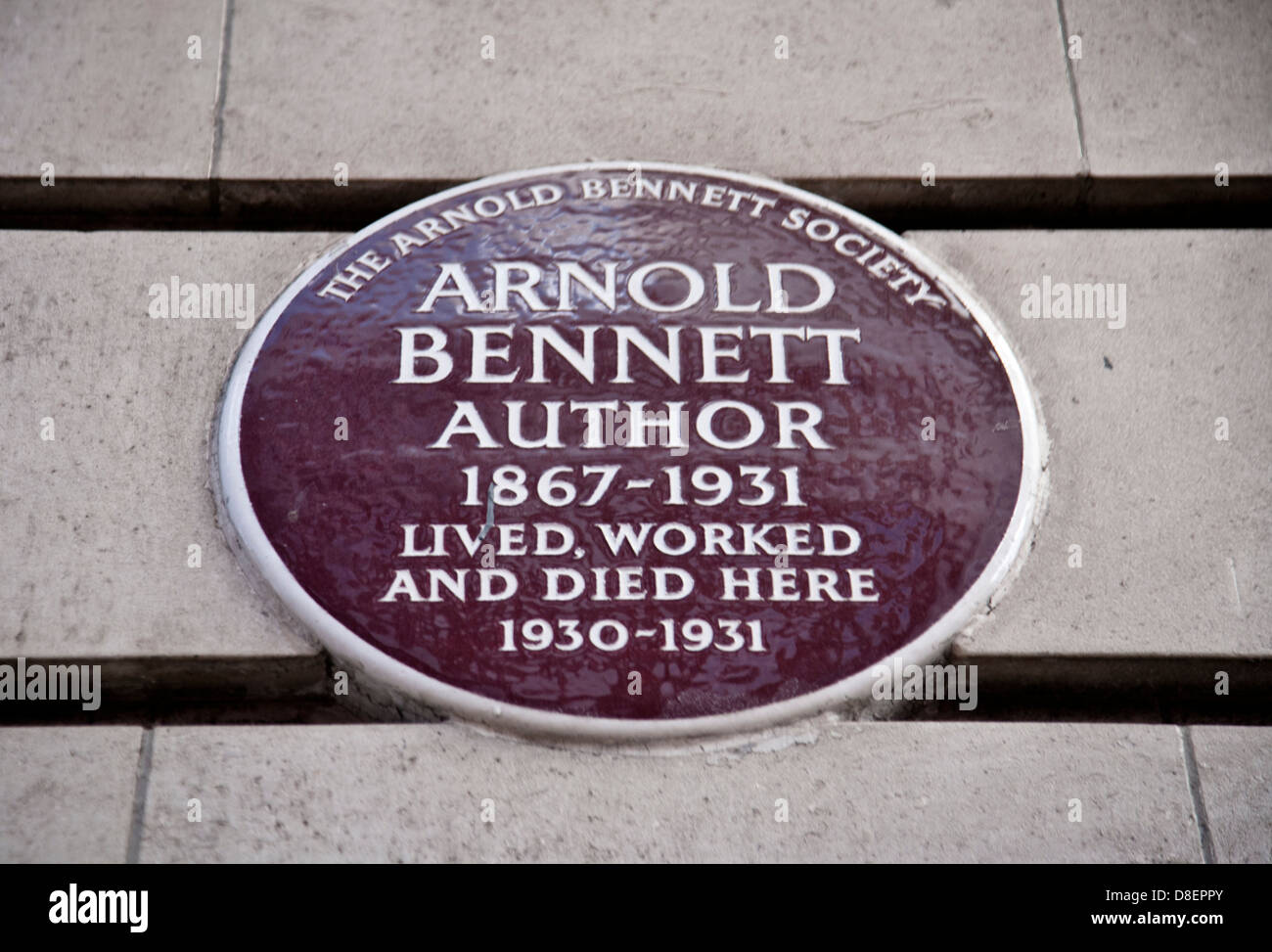 Arnold Bennett plaque, Londres, Angleterre, RU, FR Banque D'Images