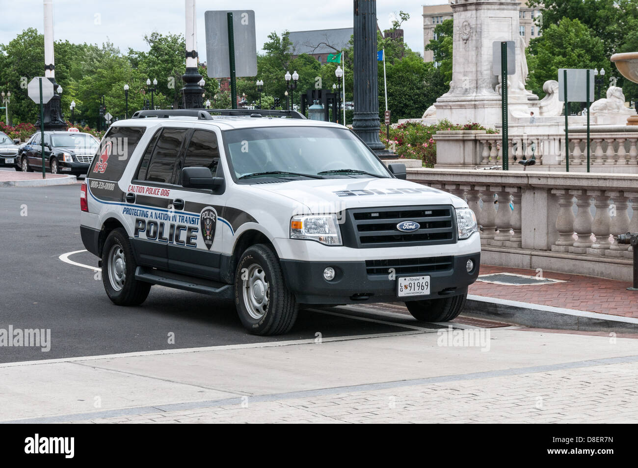 La Police d'Amtrak Voiture de police Ford Explorer, Union Station, Washington, DC Banque D'Images